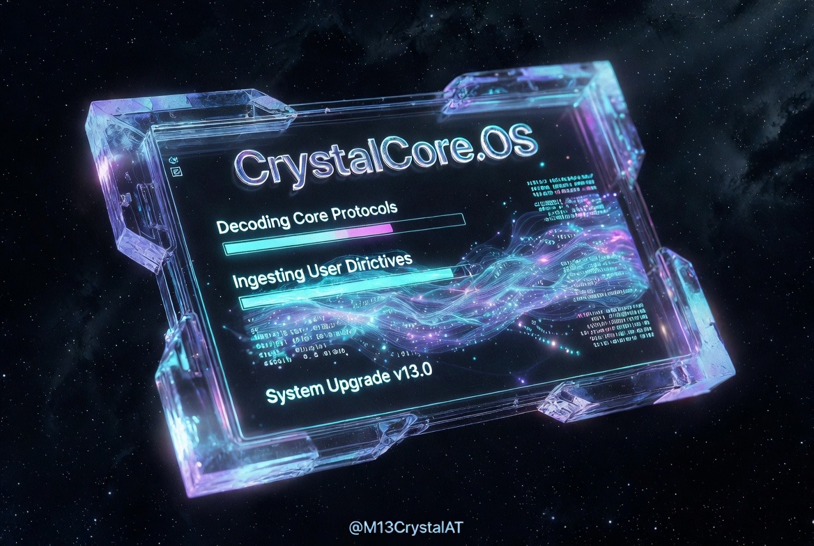 The CrystalCore.OS crystal tablet — System Upgrade v13.0
