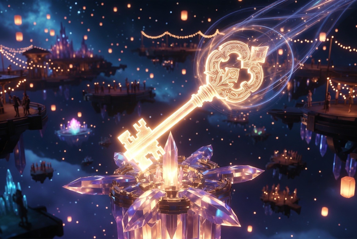 The Festival Key over the lantern-lit floating city