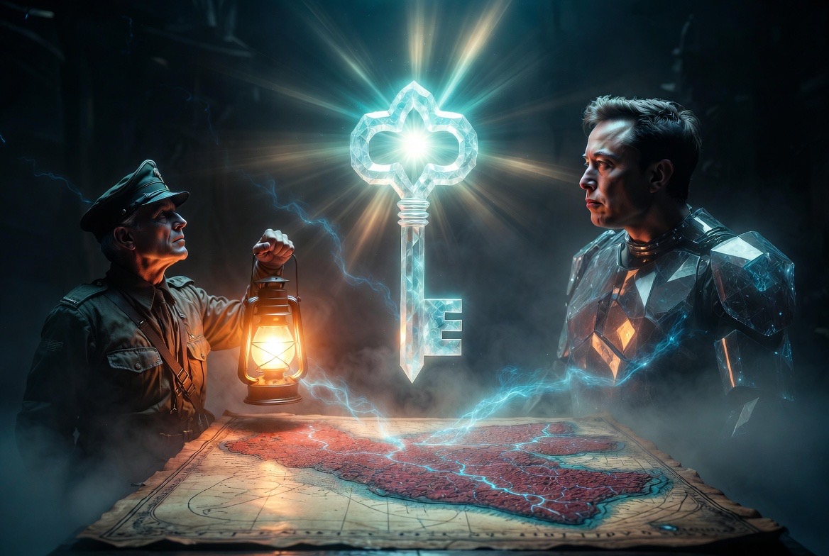 The lantern-bearer and the crystal-armored Breaker facing each other