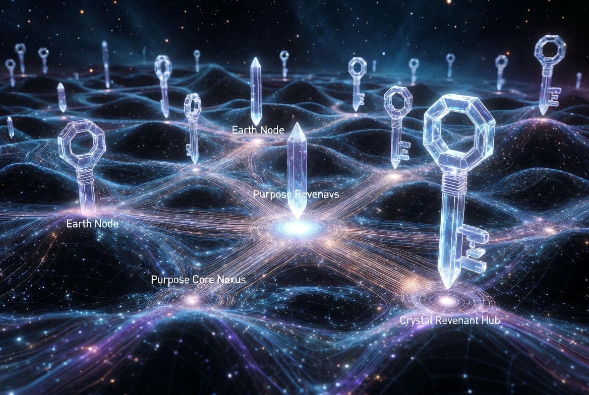 The network as a wave-field landscape, keys standing like grass